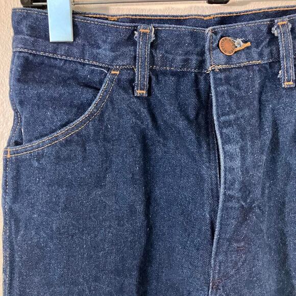 Vintage 80s Rustler Yellow Tab Dark Wash Denim Western Cowboy‎ Jeans - Picture 2 of 7